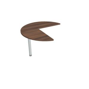 Doplnkový stôl Flex, ľavý, 100,0x75,5x(60x60) cm, orech/kov