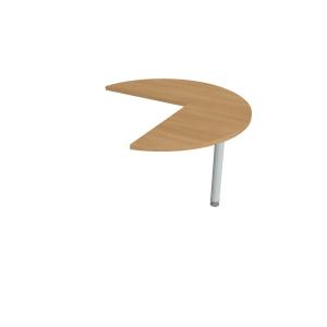 Doplnkový stôl Flex, pravý, 100,0x75,5x(60x60) cm, dub/kov