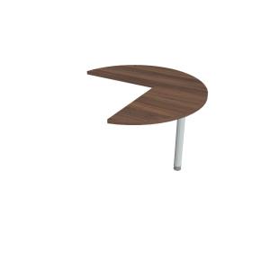 Doplnkový stôl Flex, pravý, 100,0x75,5x(60x60) cm, orech/kov
