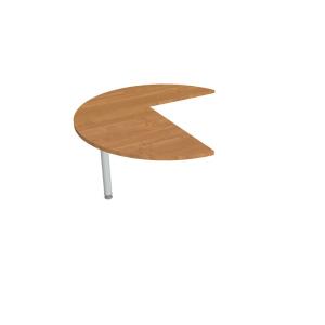 Doplnkový stôl Flex, ľavý, 120x75,5x(80x60) cm, jelša/kov