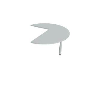 Doplnkový stôl Flex, pravý, 120x75,5x(60x80) cm, sivá/kov