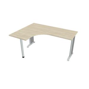 Pracovný stôl Flex, ergo, pravý, 160x75,5x120 (60x60) cm, agát/kov