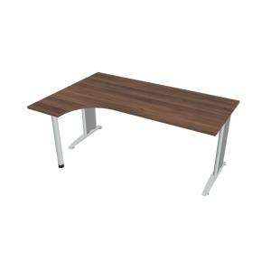 Pracovný stôl Flex, ergo, pravý, 180x75,5x120 (40x80) cm, orech/kov