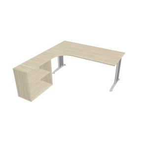 Pracovný stôl Flex, ergo, pravý, 180x75,5x200,0 (40x80) cm, agát/kov
