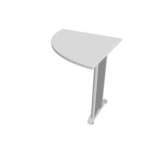 Doplnkový stôl Flex, ľavý, 80x75,5x80 cm, biela/kov