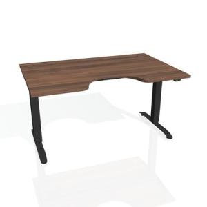 Pracovný stôl Motion Ergo, ZO, 2S, 120x70,5-120,5x90 cm, orech/čierna