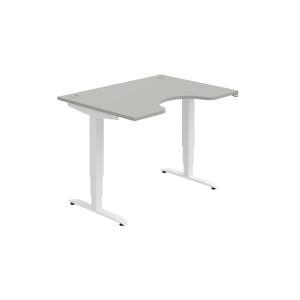 Pracovný stôl Motion Ergo, ZO, 3S, 120x61-128x90 cm, sivá/biela