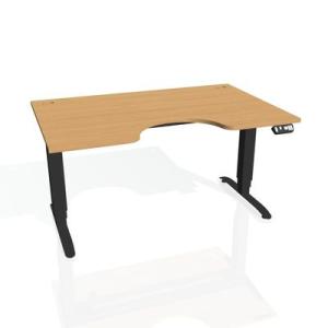 Pracovný stôl Motion Ergo, PO, 3S, 120x61-128x90 cm, buk/čierna
