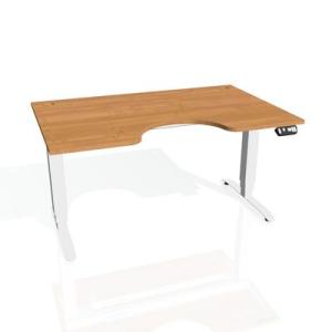 Pracovný stôl Motion Ergo, PO, 3S, 120x61-128x90 cm, jelša/biela