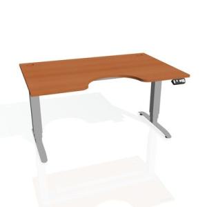 Pracovný stôl Motion Ergo, PO, 3S, 120x61-128x90 cm, čerešňa/sivá