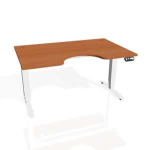 Pracovný stôl Motion Ergo, PO, 3S, 120x61-128x90 cm, čerešňa/biela