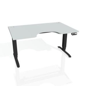 Pracovný stôl Motion Ergo, PO, 3S, 120x61-128x90 cm, sivá/čierna