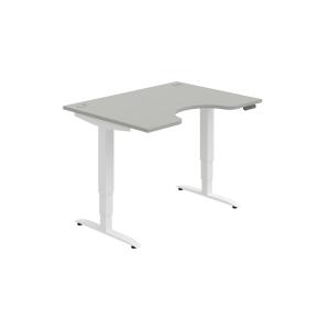 Pracovný stôl Motion Ergo, PO, 3S, 120x61-128x90 cm, sivá/biela