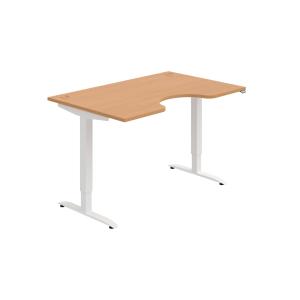Pracovný stôl Motion Ergo, ZO, 2S, 140x70,5-120,5x90 cm, buk/biela