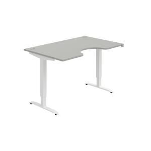 Pracovný stôl Motion Ergo, ZO, 2S, 140x70,5-120,5x90 cm, sivá/biela
