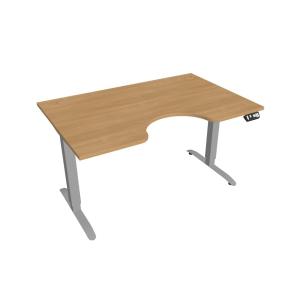 Pracovný stôl Motion Ergo, PO, 2S, 140x70,5-120,5x90 cm, dub/sivá