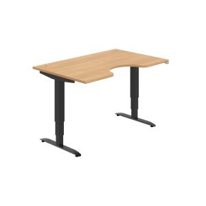Pracovný stôl Motion Ergo, ZO, 3S, 140x61-128,x90 cm, dub/čierna