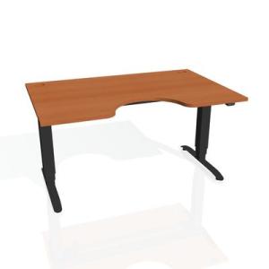 Pracovný stôl Motion Ergo, ZO, 3S, 140x61-128,x90 cm, čerešňa/čierna