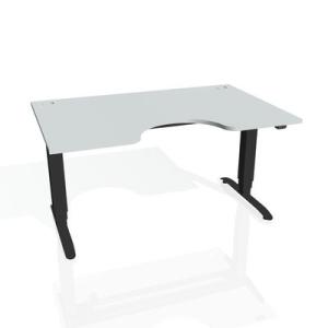 Pracovný stôl Motion Ergo, ZO, 3S, 140x61-128,x90 cm, sivá/čierna