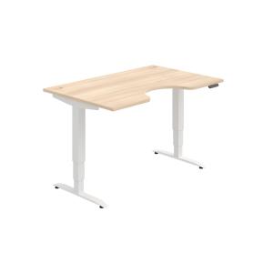 Pracovný stôl Motion Ergo, PO, 3S, 140x61-128x90 cm, agát/biela