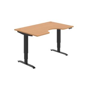 Pracovný stôl Motion Ergo, PO, 3S, 140x61-128x90 cm, buk/čierna