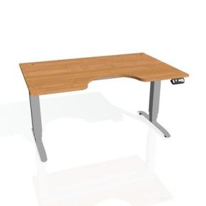 Pracovný stôl Motion Ergo, PO, 3S, 140x61-128x90 cm, jelša/sivá