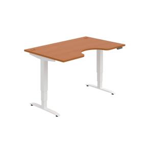 Pracovný stôl Motion Ergo, PO, 3S, 140x61-128x90 cm, čerešňa/biela