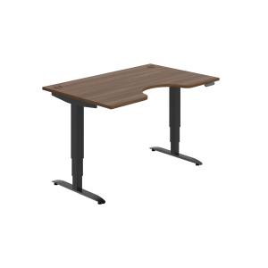 Pracovný stôl Motion Ergo, PO, 3S, 140x61-128x90 cm, orech/čierna