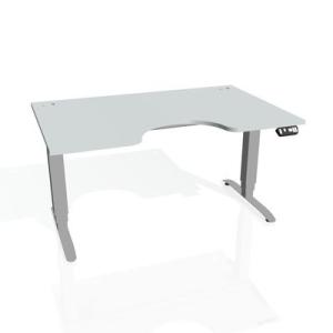 Pracovný stôl Motion Ergo, PO, 3S, 140x61-128x90 cm, sivá/sivá