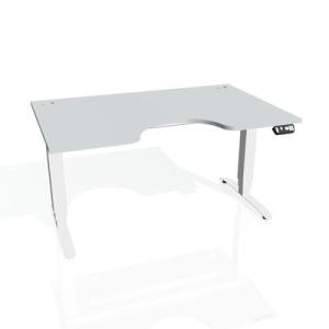 Pracovný stôl Motion Ergo, PO, 3S, 140x61-128x90 cm, sivá/biela