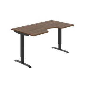 Pracovný stôl Motion Ergo, ZO, 2S, 160x70,5-120,5x90 cm, orech/čierna