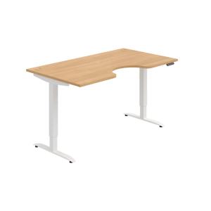 Pracovný stôl Motion Ergo, PO, 2S, 160x70,5-120,5x90 cm, dub/biela