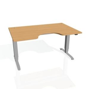 Pracovný stôl Motion Ergo, ZO, 3S, 160x61-128x90 cm, buk/sivá