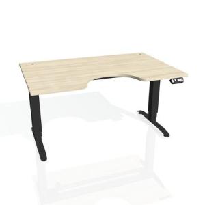 Pracovný stôl Motion Ergo, PO, 3S, 160x61-128x90 cm, agát/čierna