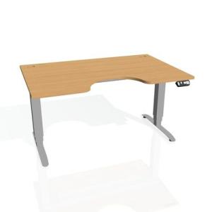 Pracovný stôl Motion Ergo, PO, 3S, 160x61-128x90 cm, buk/sivá
