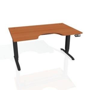 Pracovný stôl Motion Ergo, PO, 3S, 160x61-128x90 cm, čerešňa/čierna
