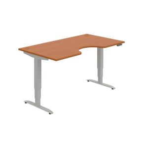 Pracovný stôl Motion Ergo, PO, 3S, 160x61-128x90 cm, čerešňa/sivá