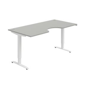 Pracovný stôl Motion Ergo, ZO, 2S, 180x70,5-120,5x90 cm, sivá/biela