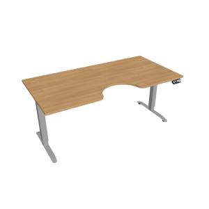Pracovný stôl Motion Ergo, PO, 2S, 180x70,5-120,5x90 cm, dub/sivá