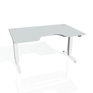 Pracovný stôl Motion Ergo, ZO, 3S, 180x61-128x90 cm, sivá/biela