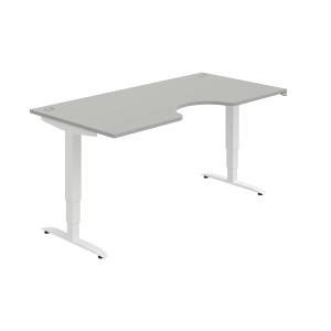 Pracovný stôl Motion Ergo, ZO, 3S, 180x61-128x90 cm, sivá/biela