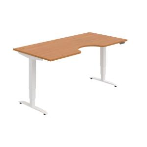 Pracovný stôl Motion Ergo, PO, 3S, 180x61-128x90 cm, jelša/biela