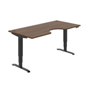 Pracovný stôl Motion Ergo, PO, 3S, 180x61-128x90 cm, orech/čierna