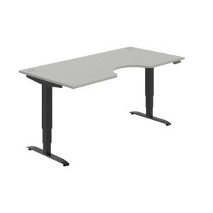Pracovný stôl Motion Ergo, PO, 3S, 180x61-128x90 cm, sivá/čierna