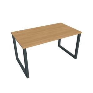 Pracovný stôl UNI O, 140x75,5x80 cm, dub/čierna