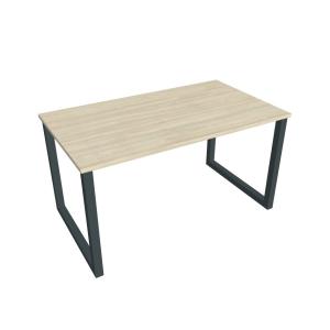 Rokovací stôl UNI O, 140x75,5x80 cm, agát/čierna