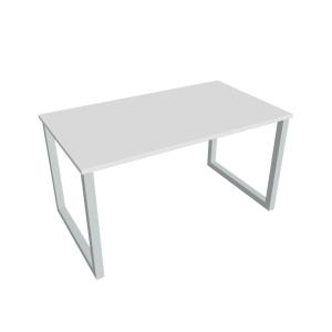 Rokovací stôl UNI O, 140x75,5x80 cm, biela/sivá