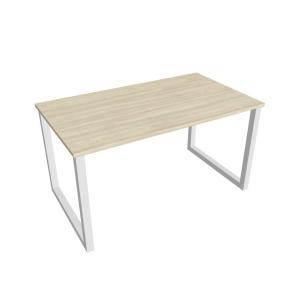 Rokovací stôl UNI O, 140x75,5x80 cm, agát/biela