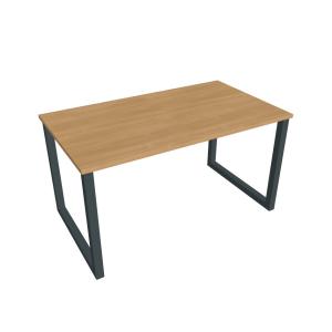 Rokovací stôl UNI O, 140x75,5x80 cm, dub/čierna