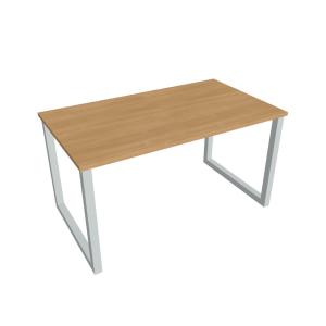 Rokovací stôl UNI O, 140x75,5x80 cm, dub/sivá